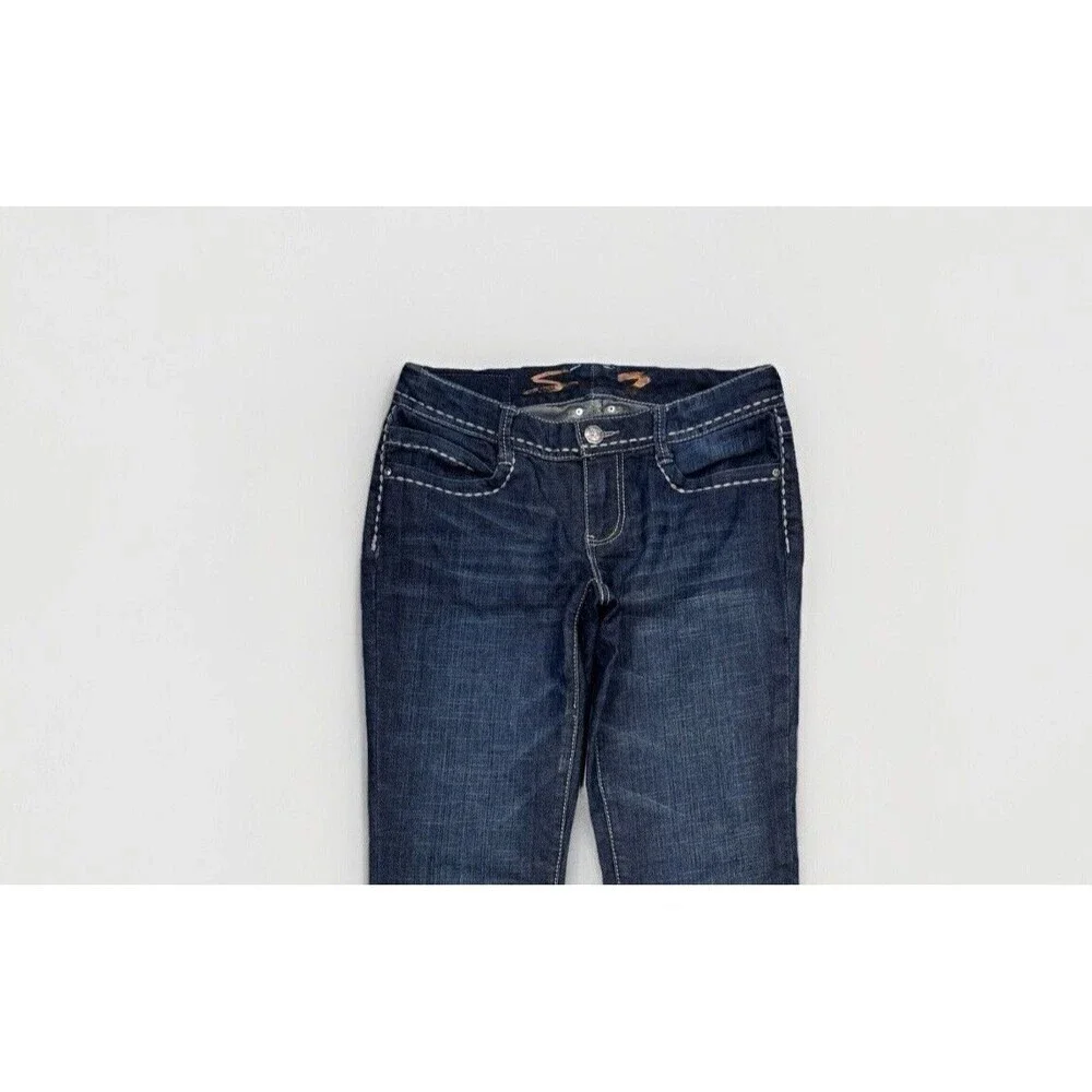 Seven7 Jeans Womens 4 Straight Leg Blue Denim Measures 29 x 31